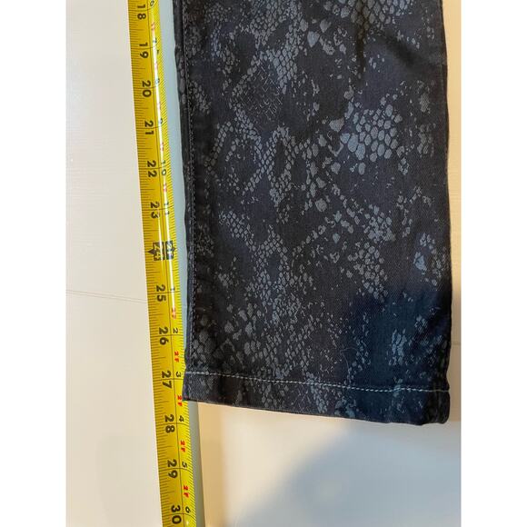 Beija Flor Jeans Audrey Slimming Ankle Black Snakeskin Print Stretch Size 2 Edgy - Picture 11 of 11